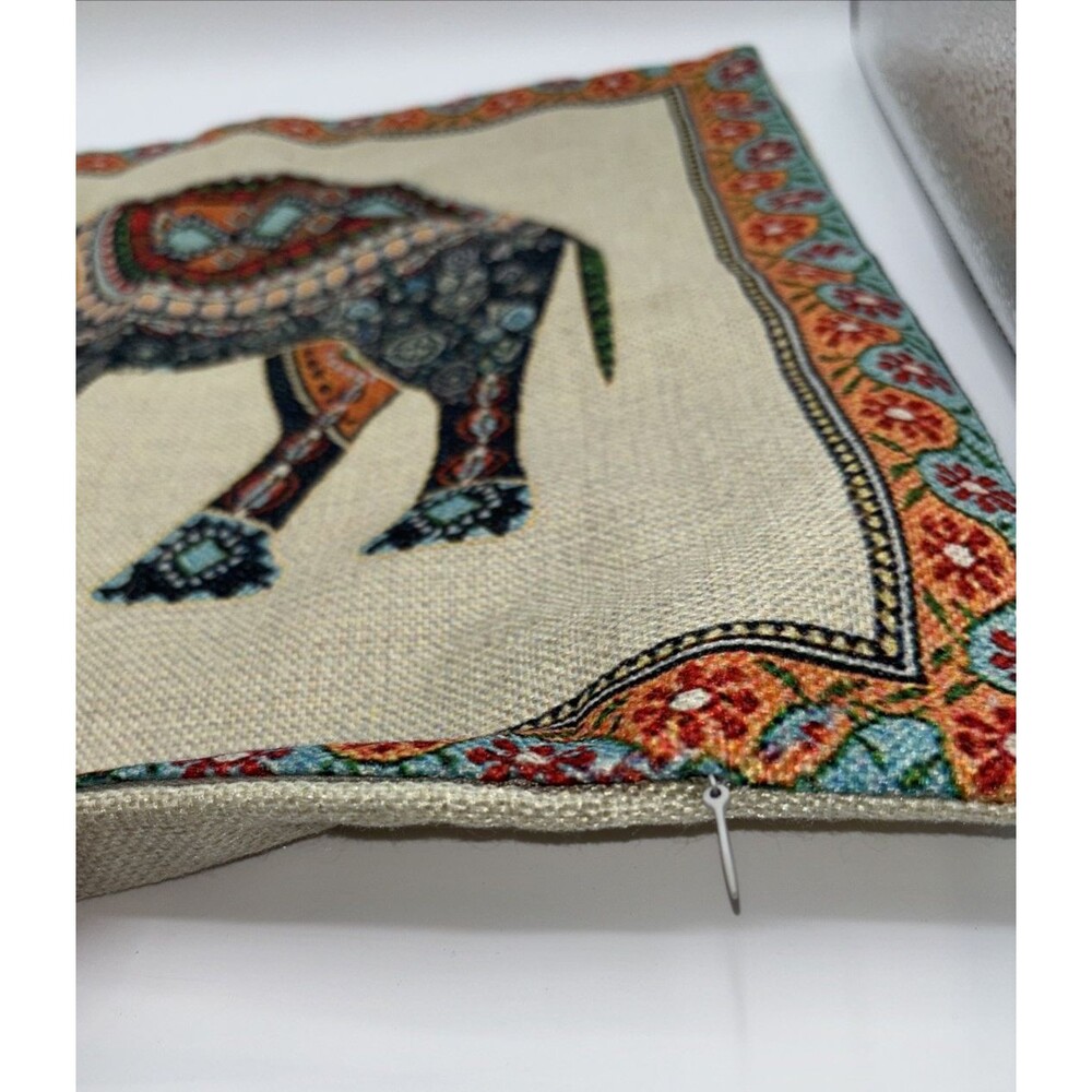 Elephant Pillow canvas Cover 17”x 16.5”  Safari Zip Decorative No brand NEW - Picture 5 of 10